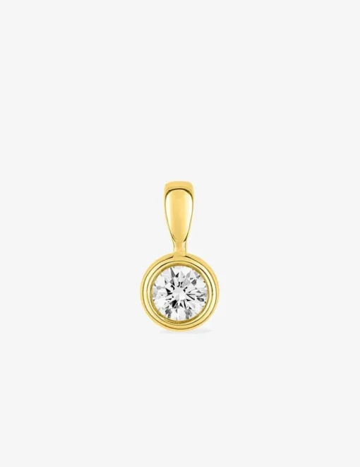 Pendentif or jaune 375 ‰ et oxyde de zirconium 4,75 mm serti clos SO OR
