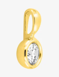 Pendentif or jaune 375 ‰ et oxyde de zirconium 4,75 mm serti clos SO OR