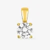Pendentif or jaune 375 ‰ et oxyde de zirconium 6.5 mm SO OR
