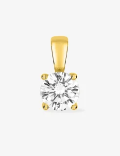 Pendentif or jaune 375 ‰ et oxyde de zirconium 6.5 mm SO OR