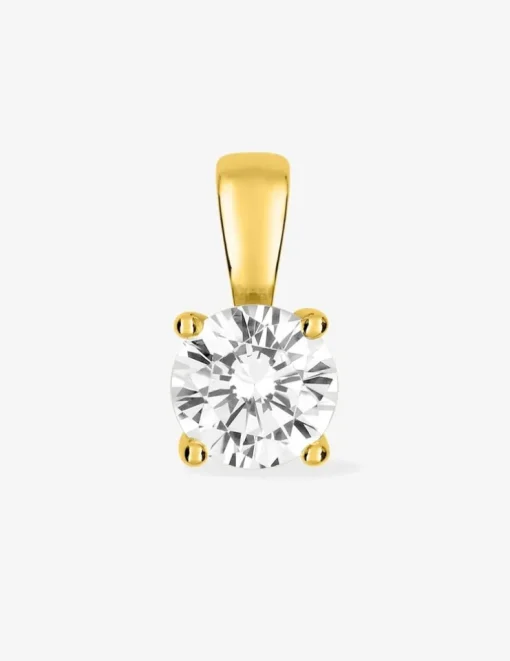 Pendentif or jaune 375 ‰ et oxyde de zirconium 6.5 mm SO OR