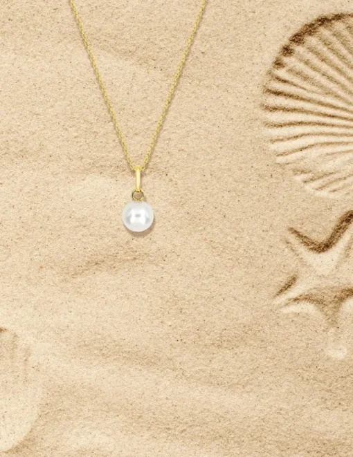 Pendentif or jaune 750 ‰ et perle de culture d'eau douce 6 mm SO OR