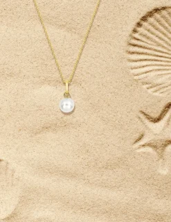 Pendentif or jaune 375‰ et perle 6 mm SO OR