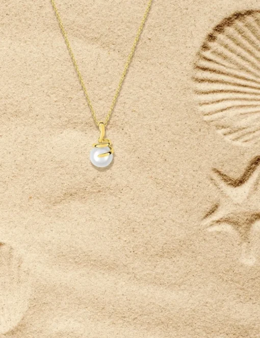 Pendentif or jaune 375‰ et perle 6,5 mm SO OR