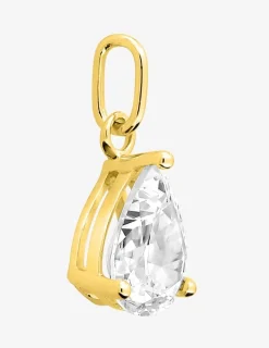 Pendentif oxyde de zirconium poire 7 mm or jaune 750‰ SO OR
