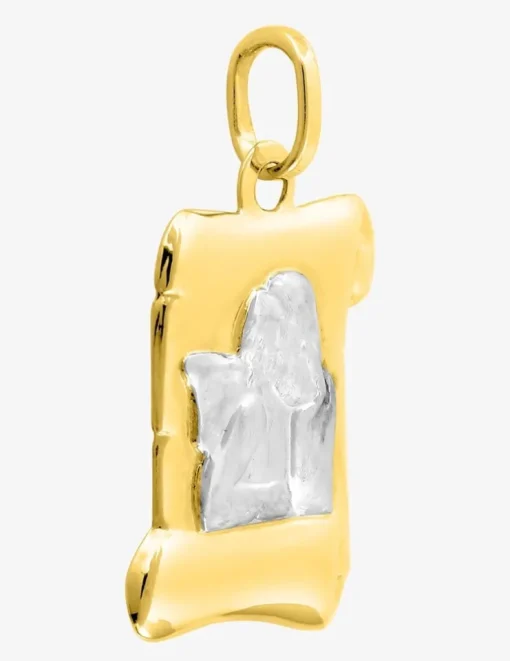 Pendentif parchemin ange bicolore or 750 ‰ SO OR
