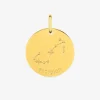 Pendentif plaqué or rond motif zodiaque scorpion SO OR