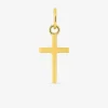Pendentif plaqué or symbole croix sur anneaux SO OR