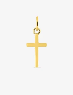 Pendentif plaqué or symbole croix sur anneaux SO OR