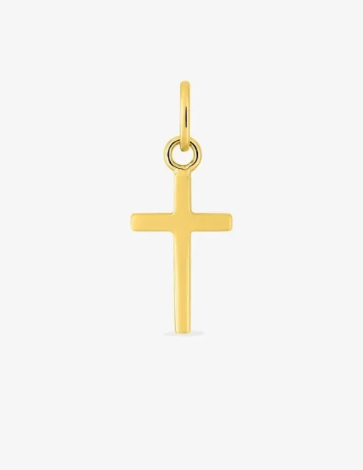 Pendentif plaqué or symbole croix sur anneaux SO OR