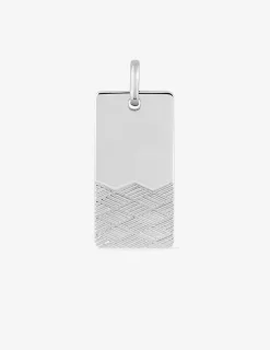 Pendentif plaque argent rhodié 925 ‰ motif losange SO OR