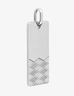 Pendentif plaque argent rhodié 925 ‰ motif losange SO OR