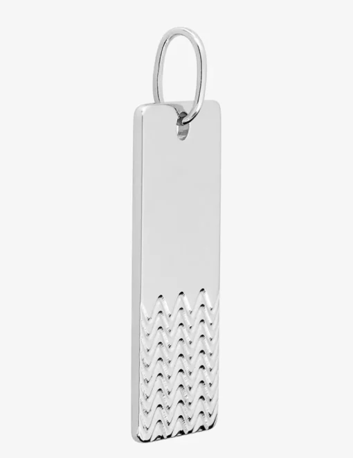 Pendentif plaque argent rhodié 925 ‰ avec motif fantaisie SO OR