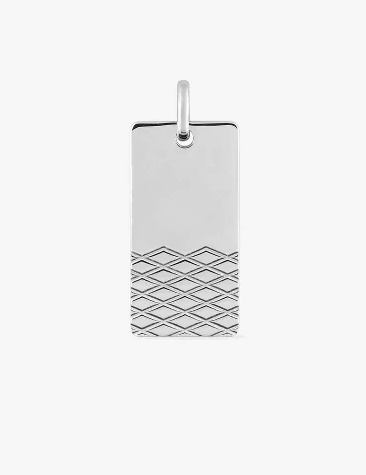 Pendentif plaque fantaisie argent rhodié 925 ‰ SO OR