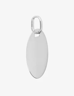 Pendentif plaque ovale or blanc 750 ‰ 11 x 20 mm SO OR