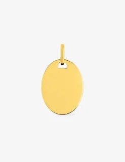 Pendentif plaque ovale or jaune 750 ‰ 16 x 20 mm SO OR