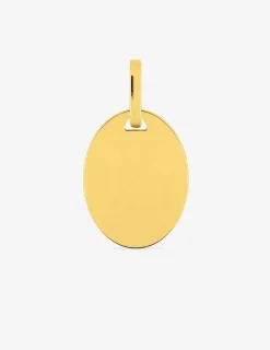 Pendentif plaque ovale or jaune 750 ‰ SO OR