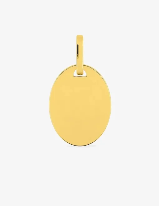 Pendentif plaque ovale or jaune 750 ‰ SO OR