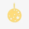 Pendentif plaque ronde étoiles or jaune 750 ‰ SO OR