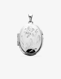 Pendentif porte-photo fleur argent 925‰ rhodié SO OR