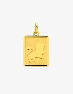 Pendentif rectangle Lion or jaune 750‰ SO OR