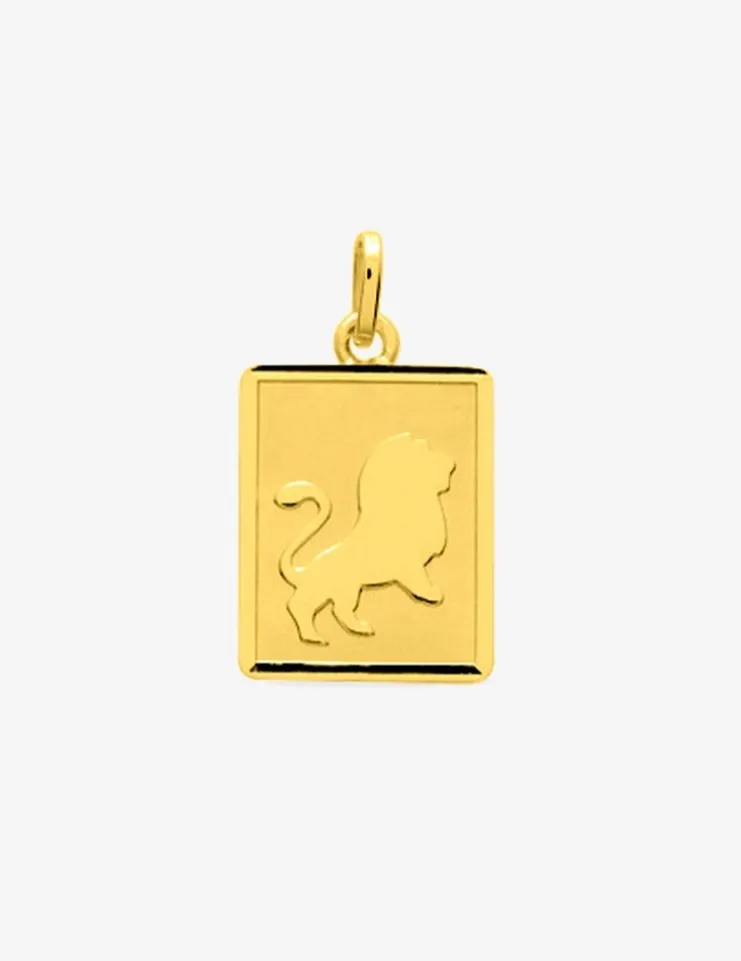 Pendentif rectangle Lion or jaune 750‰ SO OR