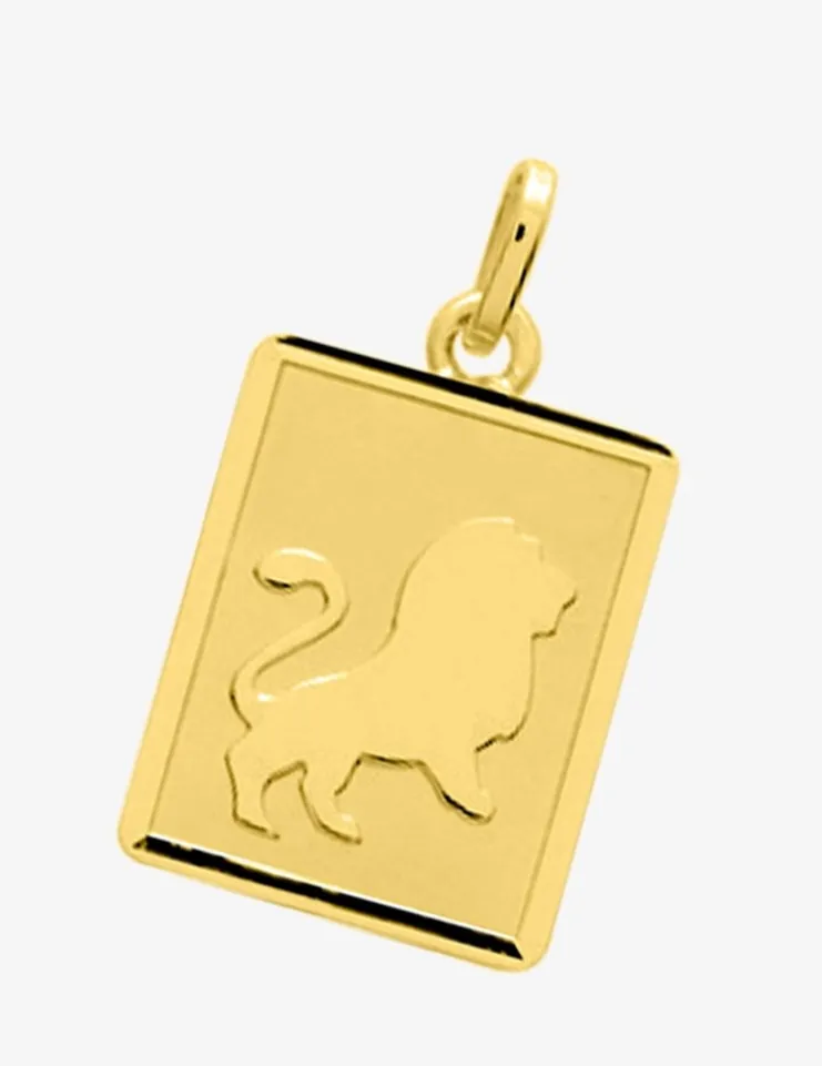 Pendentif rectangle Lion or jaune 750‰ SO OR