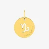 Pendentif rond Capricorne or jaune 750‰ SO OR