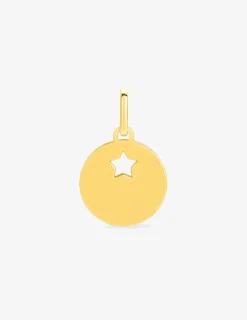Pendentif rond et étoile or jaune 750‰ SO OR