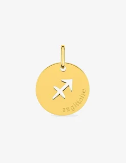 Pendentif rond Sagittaire or jaune 750‰ SO OR