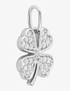Pendentif trèfle en argent 925 ‰ rhodié, oxydes de zirconium SO OR