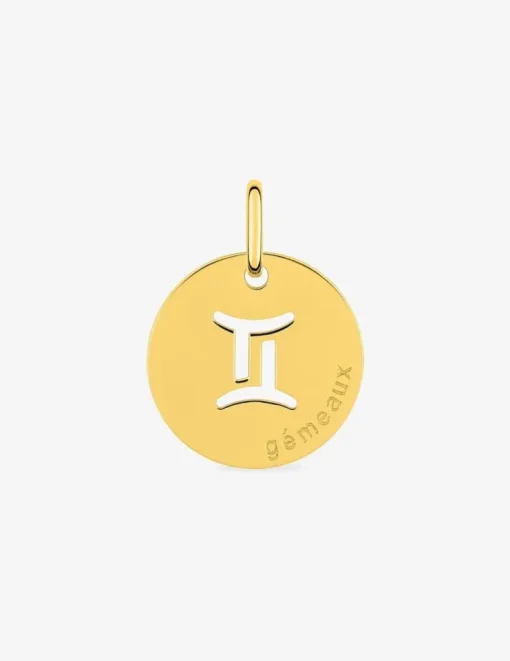 Pendentif zodiaque Gémeaux en or jaune 375 ‰ SO OR