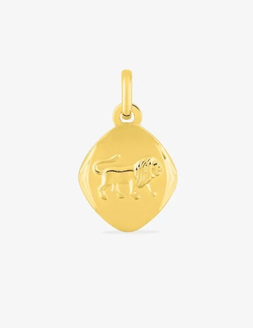 Pendentif zodiaque Lion en or jaune 375 ‰ finition polie SO OR