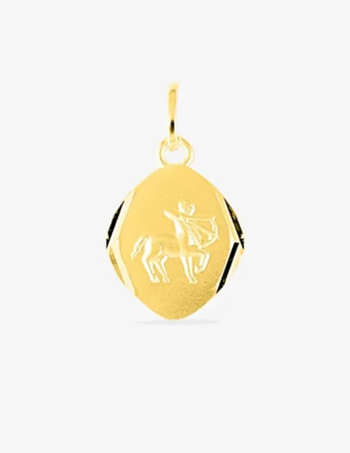 Pendentif zodiaque losange Sagittaire plaqué or SO OR