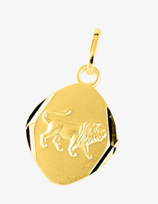 Pendentif zodiaque losange Lion plaqué or SO OR