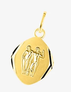 Pendentif zodiaque losange Gémeaux plaqué or SO OR