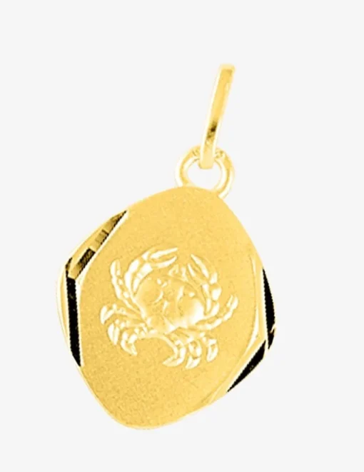 Pendentif zodiaque losange Cancer plaqué or SO OR