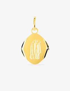 Pendentif zodiaque losange Verseau plaqué or SO OR