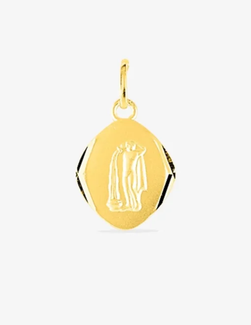 Pendentif zodiaque losange Verseau plaqué or SO OR