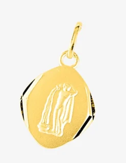 Pendentif zodiaque losange Verseau plaqué or SO OR