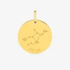 Pendentif zodiaque rond constellation Vierge plaqué or SO OR