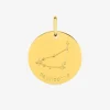 Pendentif zodiaque rond constellation Capricorne plaqué or SO OR