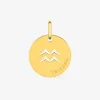 Pendentif zodiaque Verseau en or jaune 375 ‰ SO OR