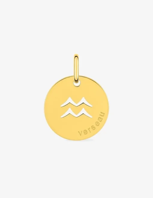 Pendentif zodiaque Verseau en or jaune 375 ‰ SO OR