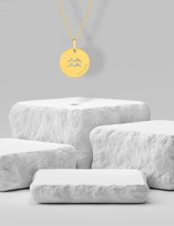 Pendentif zodiaque Verseau en or jaune 375 ‰ SO OR