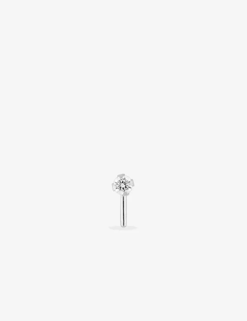 Piercing de nez or blanc 375 ‰ et oxyde de zirconium SO OR