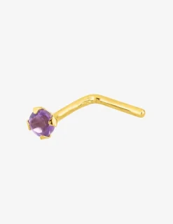 Piercing de nez or jaune 750 ‰ et améthyste SO OR