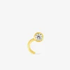Piercing de nez or jaune 375 ‰ et oxyde de zirconium serti clos SO OR
