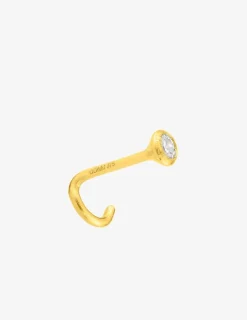 Piercing de nez or jaune 375 ‰ et oxyde de zirconium serti clos SO OR