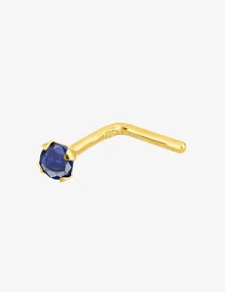 Piercing de nez or jaune 750 ‰ et saphir SO OR